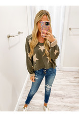 Distressed Star Sweater - Charcoal