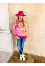 THML Leopard/Tiger Sweater - Pink/Orange