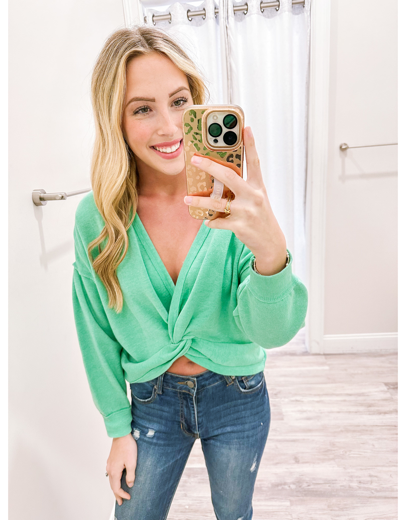 Burnout Twisted Front Top - Green