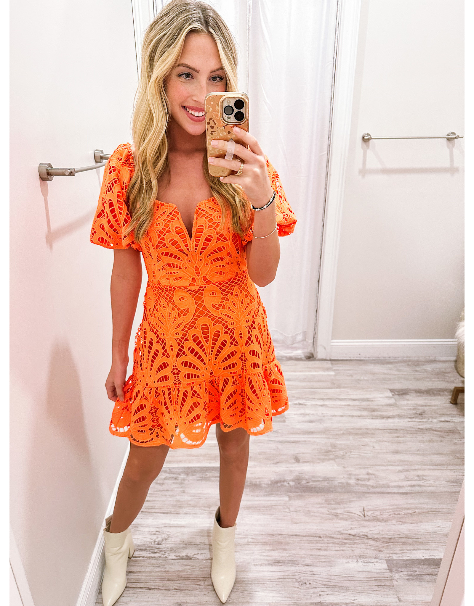 Lace Dress - Orange