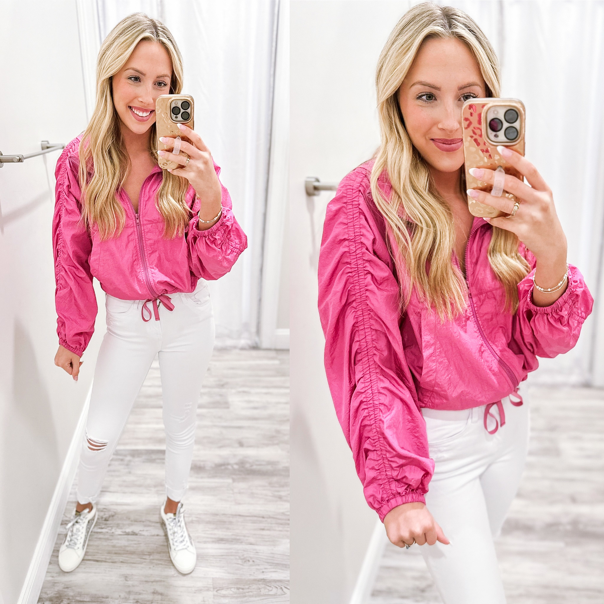 Pink top activewear jacket