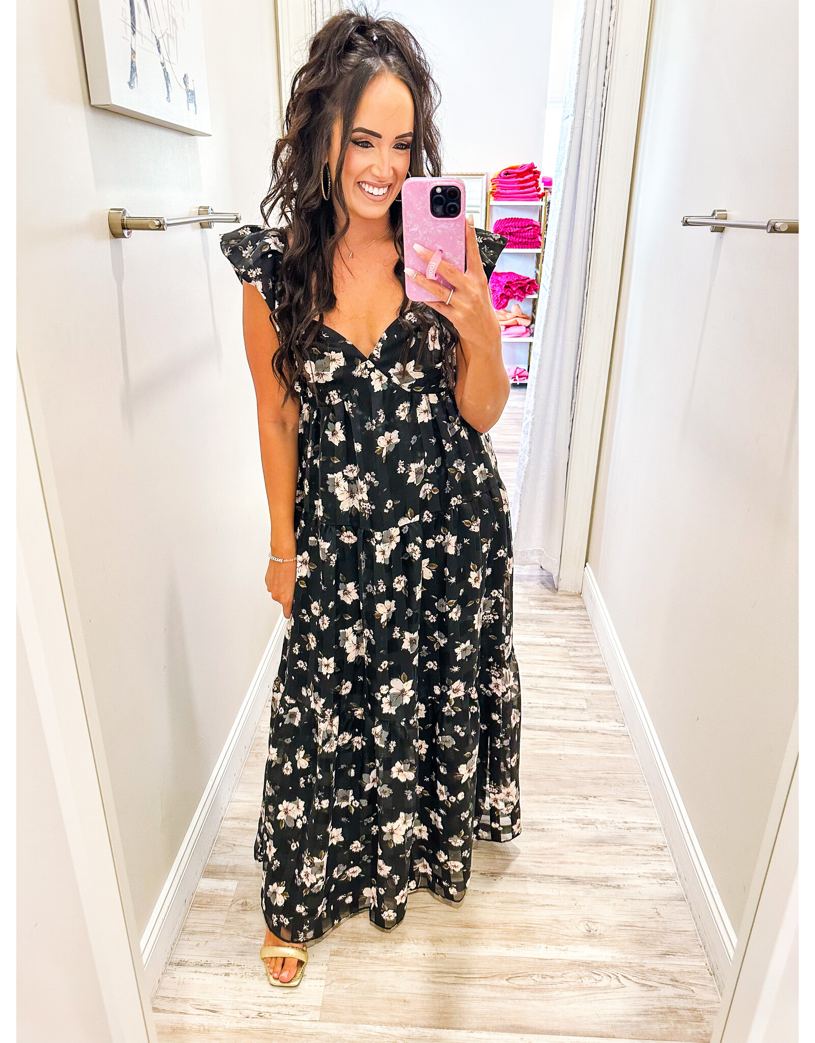 Lilly Flower Backet Maxi Dress