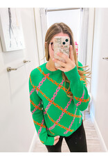 Chain Print Sweater - Green
