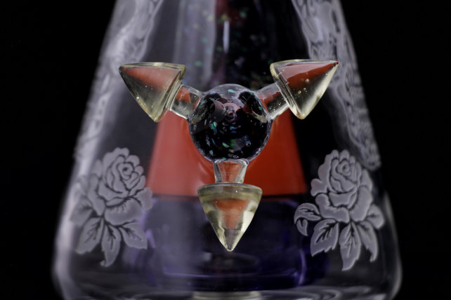 Huffy Glass WP - Encalmo Sugar Skull Spike in a Spike w/ Crushed Opal and CFL Accents