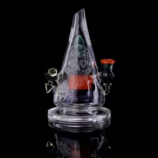 Huffy Glass WP - Encalmo Sugar Skull Spike in a Spike w/ Crushed Opal and CFL Accents