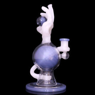 Casta Glass Ball Rig - White & Baby Blue Satin