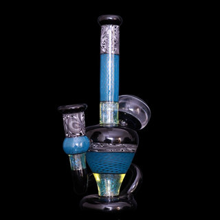 Sir Pyro Glass - Amphora Rig W/ Peacock Reticello