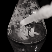 MK Glass Frosted Bee Beaker