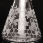 MK Glass Frosted Bee Beaker