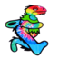 Elbo Glass Elbo Small Dancing Dino Dab Mat Tie Dye