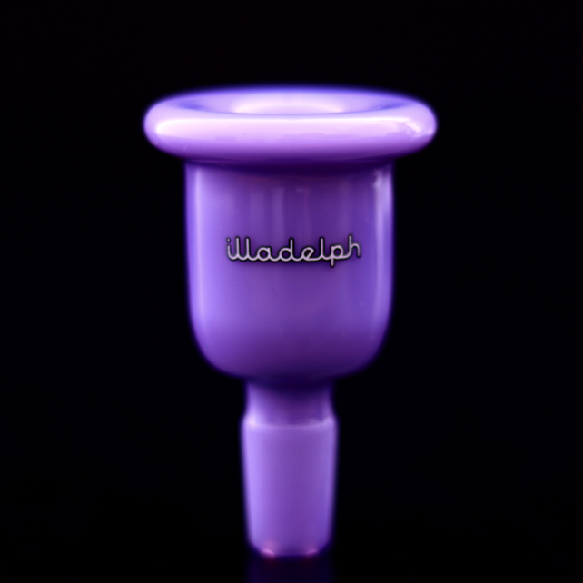 Illadelph 14mm Single Color Bell Slide Milky Purple / White Lettering