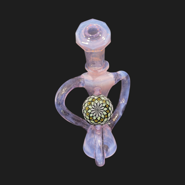 Shipley Glass Purple Lilac Faceted Floating Recyclers