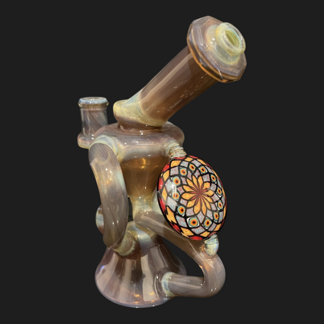 Shipley Glass Rainbow Satin Faceted Floating Recyclers