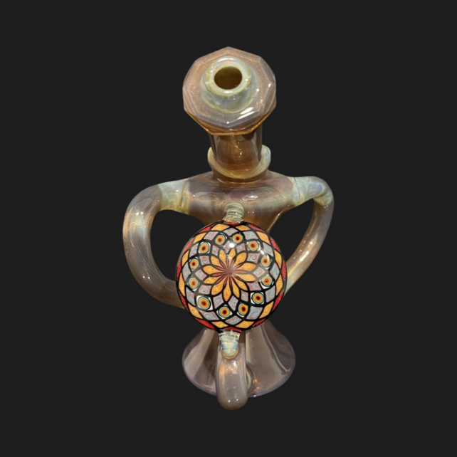 Shipley Glass Rainbow Satin Faceted Floating Recyclers