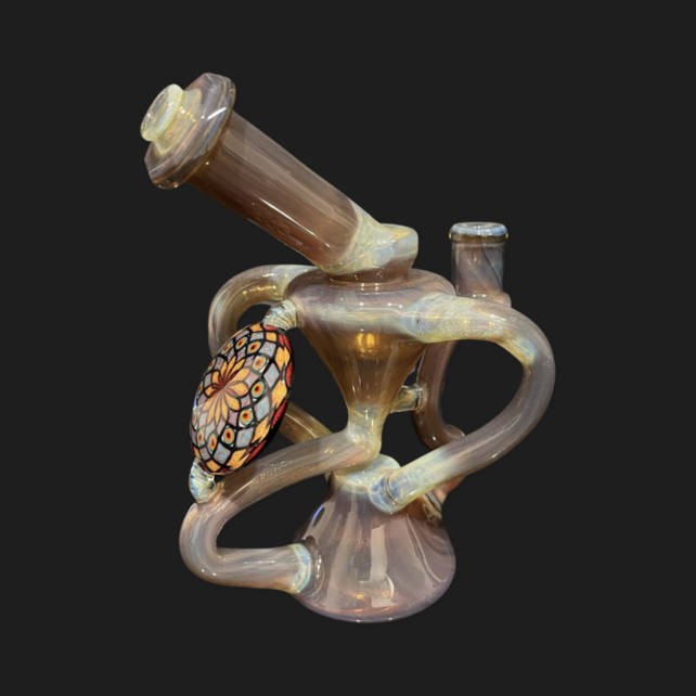 Shipley Glass Rainbow Satin Faceted Floating Recyclers