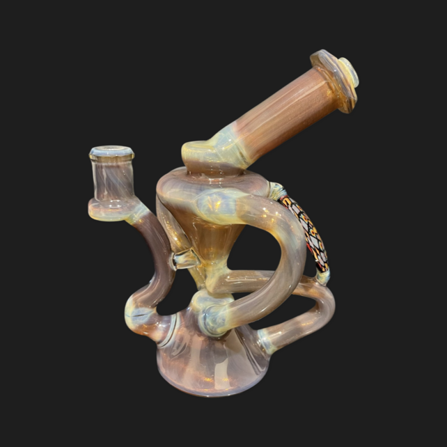 Shipley Glass Rainbow Satin Faceted Floating Recyclers