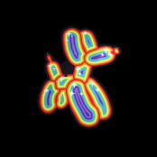 BlitzKriega Multi Colored Balloon Dog Rug