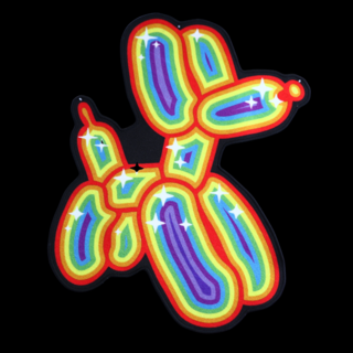 BlitzKriega Multi Colored Balloon Dog Rug