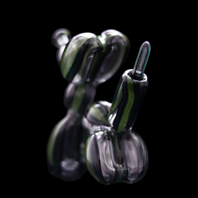 BlitzKriega Mini Balloon Dog Green Black Swirl