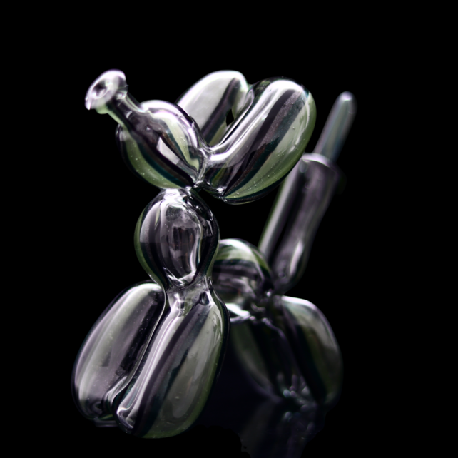 BlitzKriega Mini Balloon Dog Green Black Swirl