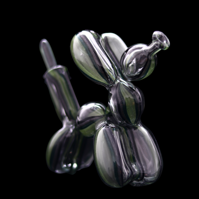 BlitzKriega Mini Balloon Dog Green Black Swirl