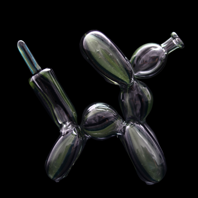 BlitzKriega Mini Balloon Dog Green Black Swirl