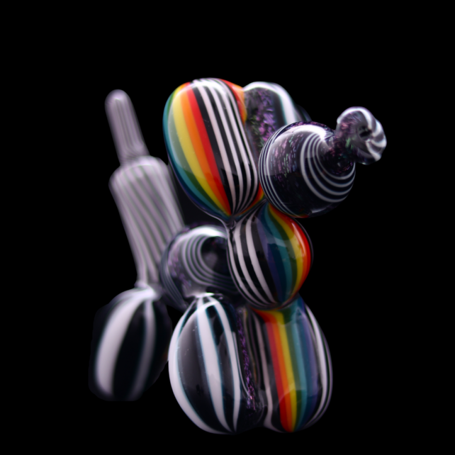 BlitzKriega Mini Balloon Dog Black Purple Dichro