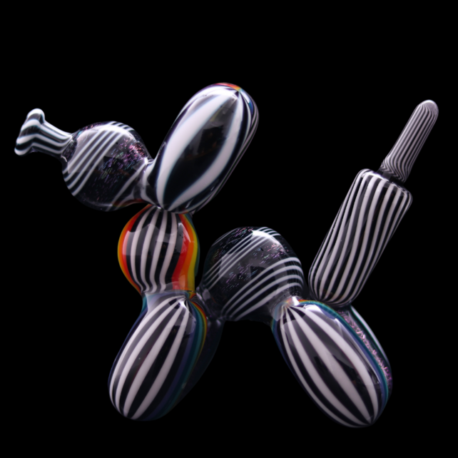 BlitzKriega Mini Balloon Dog Black Purple Dichro