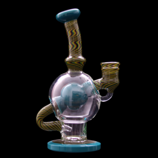 Augy Glass Linework Ball Rig Flare Agua Azul
