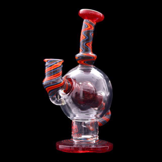 Augy Glass Linework Ball Rig Flare Red Blizzard
