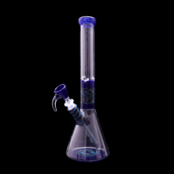 Augy Glass 15" Beaker With Dry Catcher Blue Blizzard