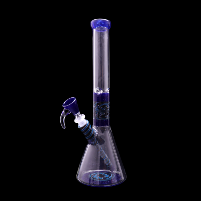 Augy Glass 15" Beaker With Dry Catcher Blue Blizzard