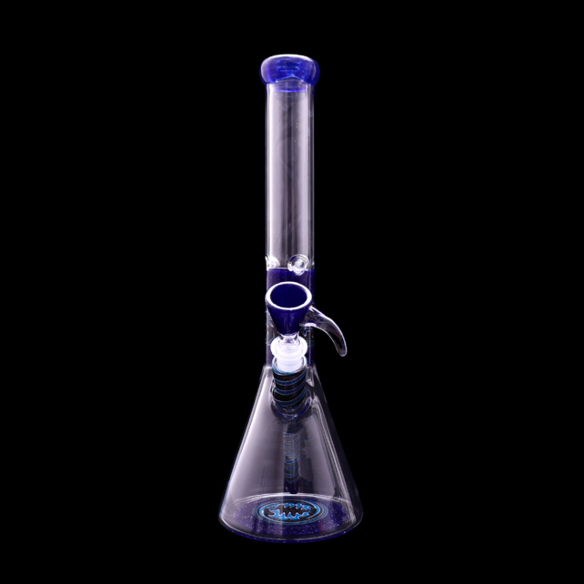 Augy Glass 15" Beaker With Dry Catcher Blue Blizzard