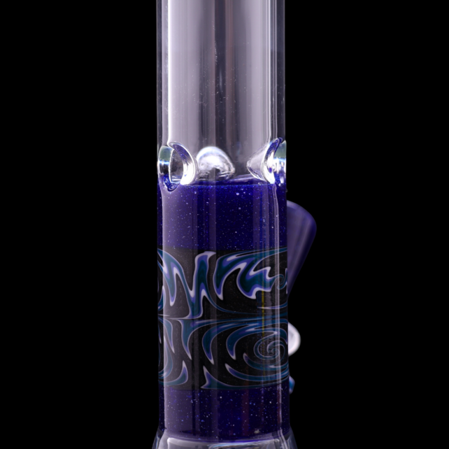 Augy Glass 15" Beaker With Dry Catcher Blue Blizzard