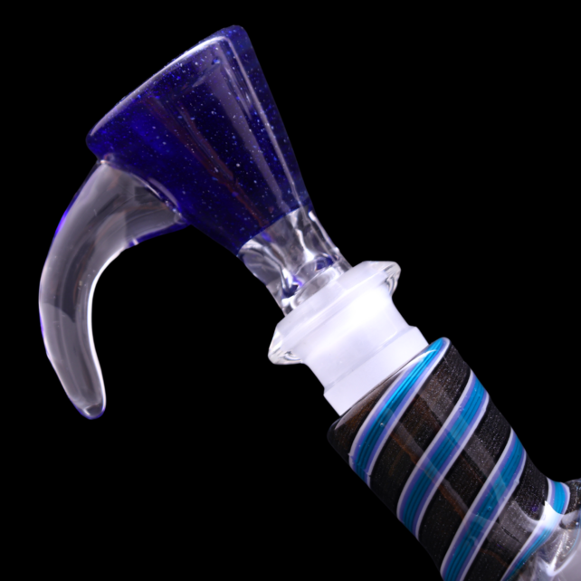 Augy Glass 15" Beaker With Dry Catcher Blue Blizzard