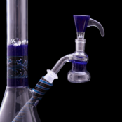 Augy Glass 15" Beaker With Dry Catcher Blue Blizzard