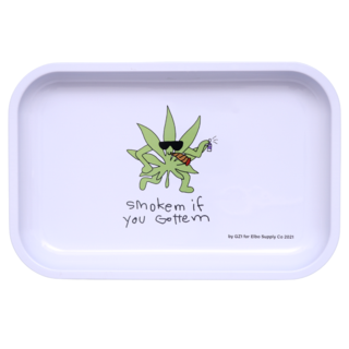 GZ1 x Elbo Metal Rolling Tray Smoke Em Leaf