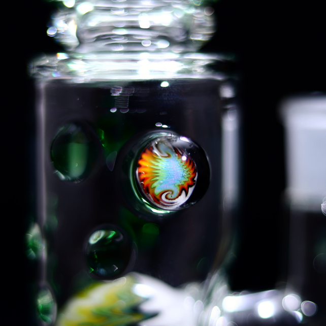 Hubbard Glass V2 Rig Wig Wag Ball Perc - Green