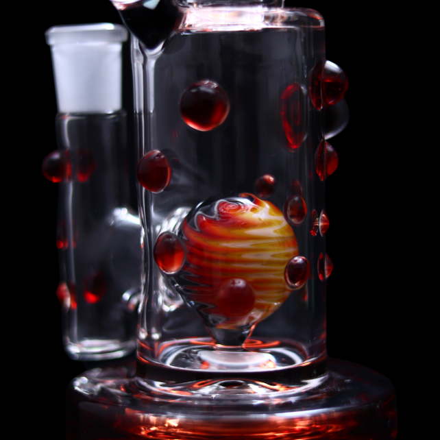 Hubbard Glass V2 Rig Wig Wag Ball Perc - Red