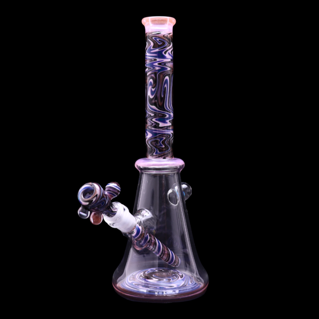 Vigil Glass 13" Worked Beaker Opal Peach