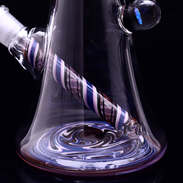 Vigil Glass 13" Worked Beaker Opal Peach