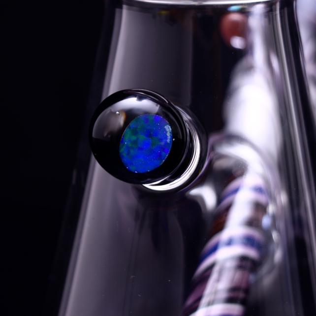 Vigil Glass 13" Worked Beaker Opal Peach