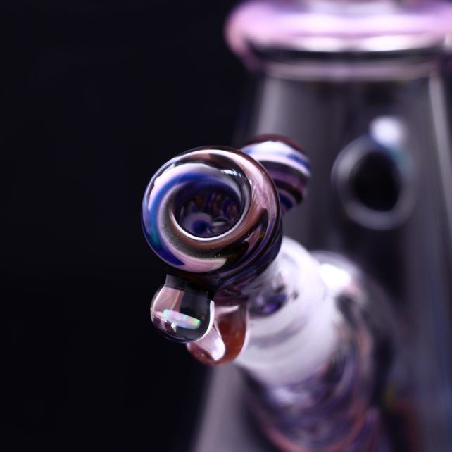 Vigil Glass 13" Worked Beaker Opal Peach