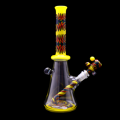 Vigil Glass 13" Worked Beaker Yellow Canary