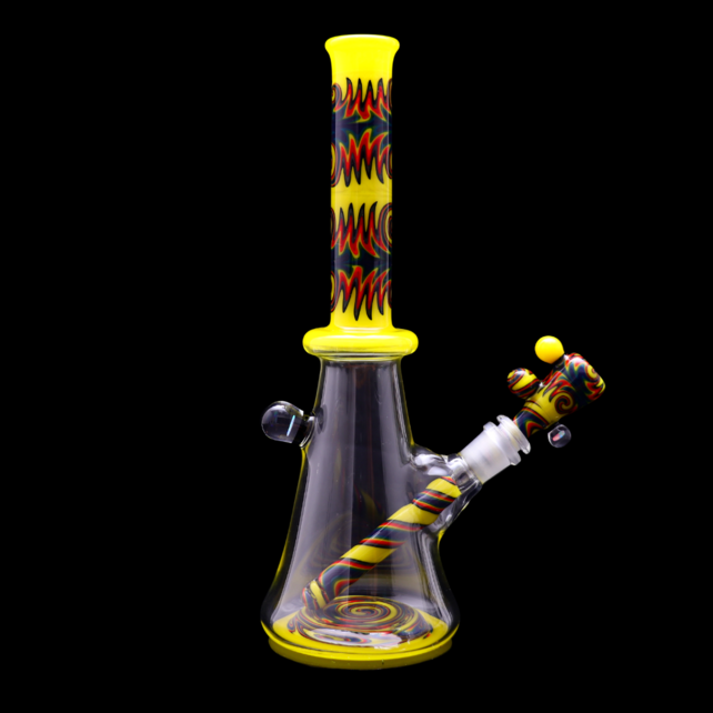 Vigil Glass 13" Worked Beaker Yellow Canary