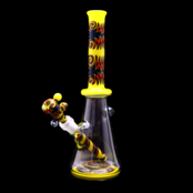 Vigil Glass 13" Worked Beaker Yellow Canary