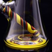 Vigil Glass 13" Worked Beaker Yellow Canary