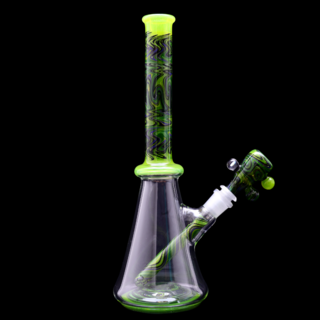 Vigil Glass 13" Worked Beaker Lime Drop