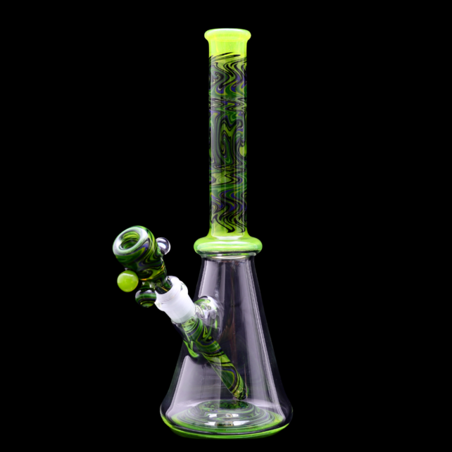 Vigil Glass 13" Worked Beaker Lime Drop