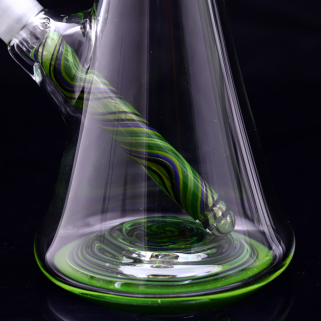 Vigil Glass 13" Worked Beaker Lime Drop